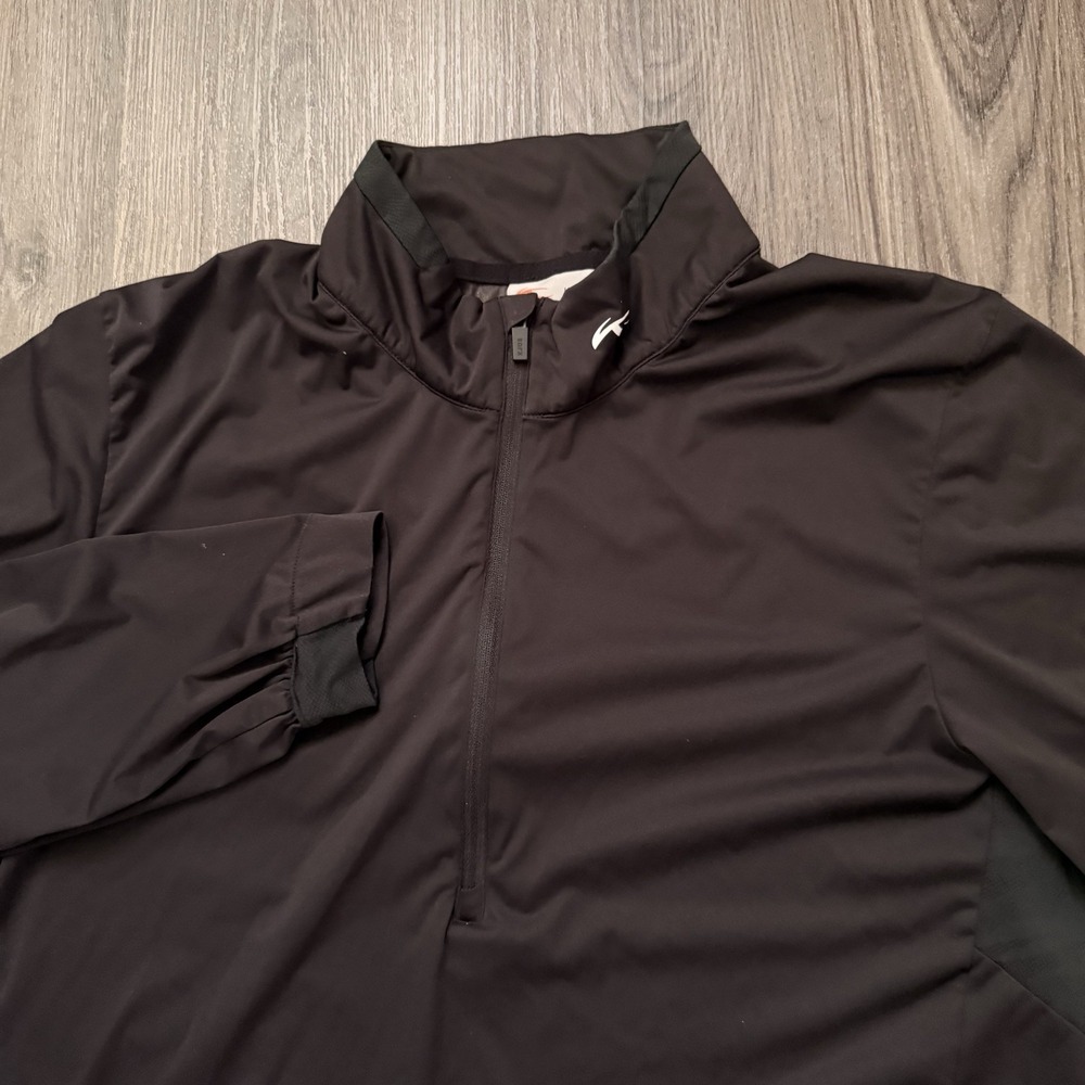 KJUS Dorian Men's Half Zip Windbreaker Pullover, XL, Black, Lightweight Golf